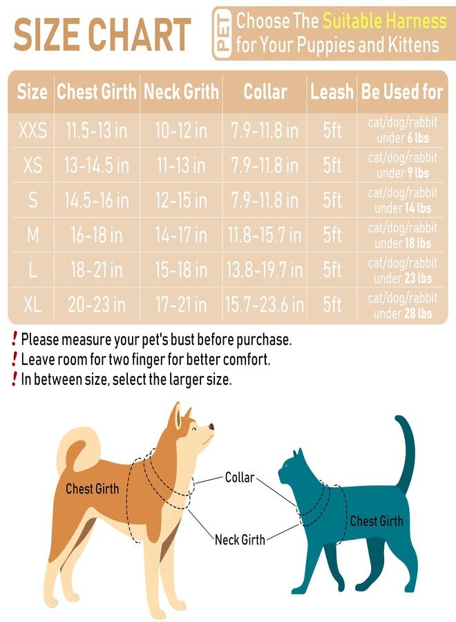 GAMUDA Small Pet Harness Collar and Leash Set, Step in No Chock No Pull Linen Fabric Soft Mesh Dog Vest Harnesses Reflective for Dogs Puppy Cats Kitten Rabbit (Khaki, S) - Image 3