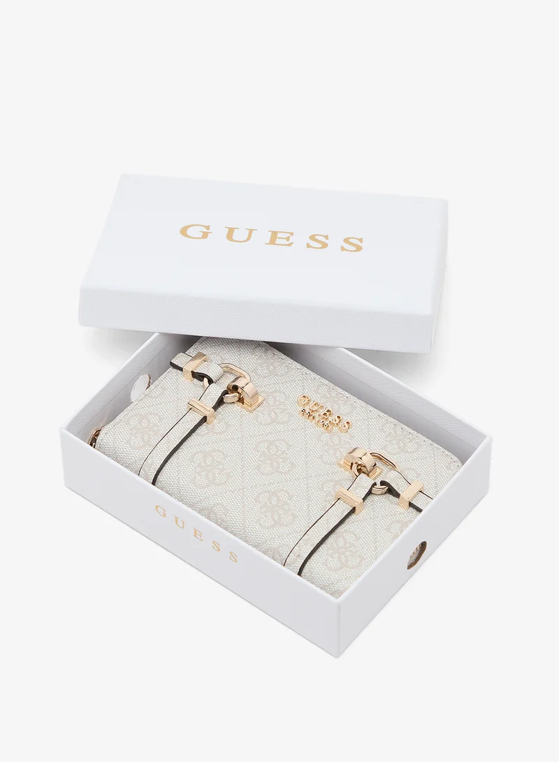 Guess  Leona Logo Medium Zip Around Bi-Fold Wallet for Women | Best Price UAE