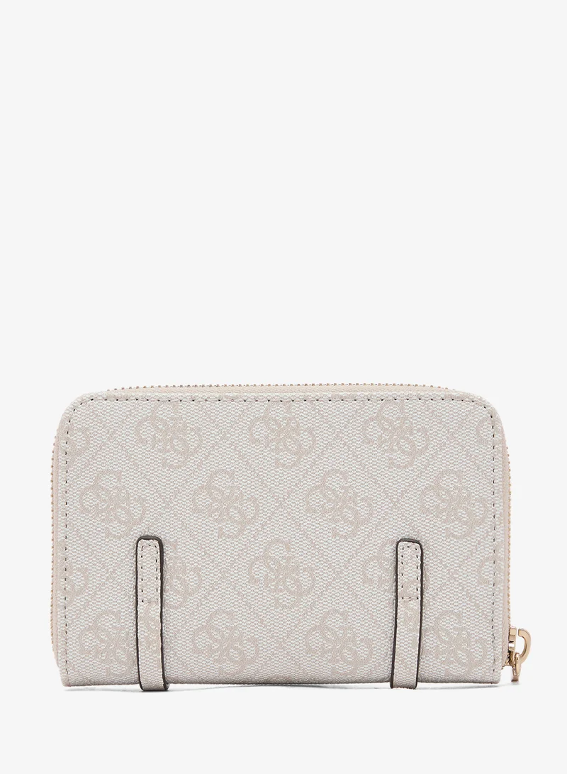 Guess  Leona Logo Medium Zip Around Bi-Fold Wallet for Women | Best Price UAE