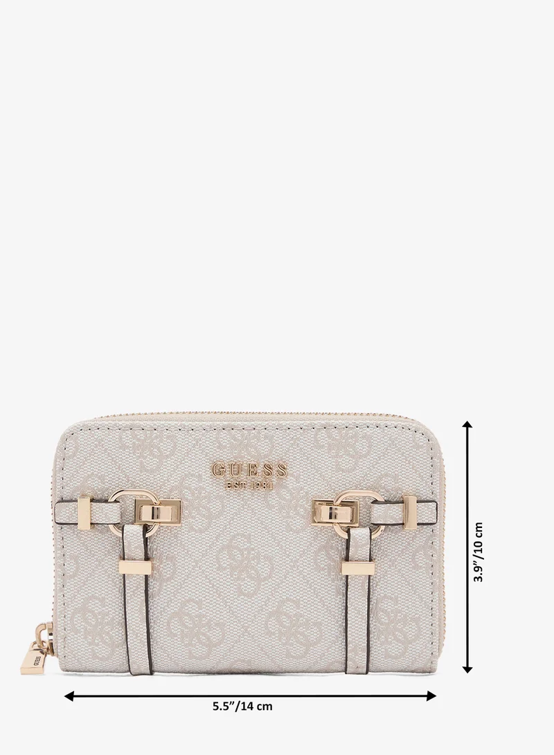 Guess  Leona Logo Medium Zip Around Bi-Fold Wallet for Women | Best Price UAE