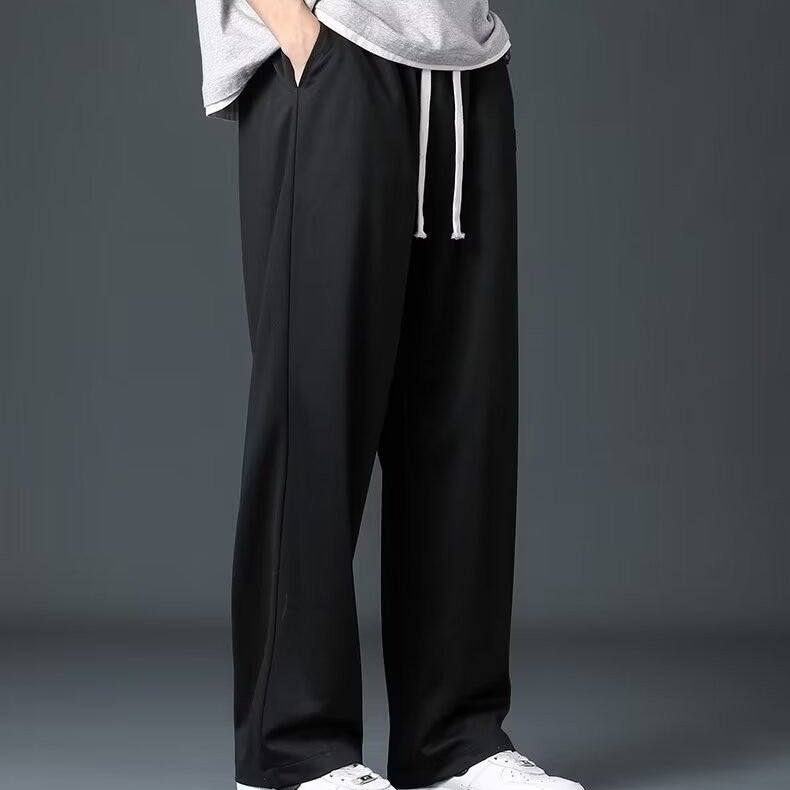 Ice Silk Pants Men'S Summer Thin Loose Straight-Leg Sports Dape Wide-Leg Pants Junior Boys Casual Long Pants - Image 2