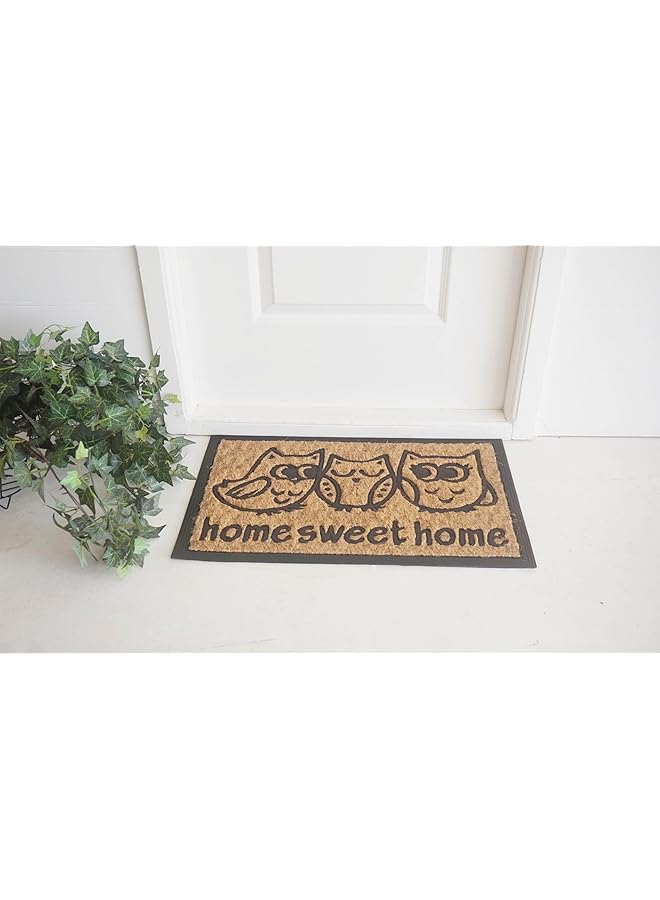 أوركيد سجادة باب طبيعية مصبوبة من خشب بنما مقاس 40×60 سم غير قابلة للانزلاق وممتصة للأوساخ، سجادة أرضية للباب الأمامي والخلفي مصنوعة من ألياف جوز الهند الطبيعية بنسبة 100% ومقاومة للعوامل الجوية، سجادة مدخل Rb 6171 - Image 1