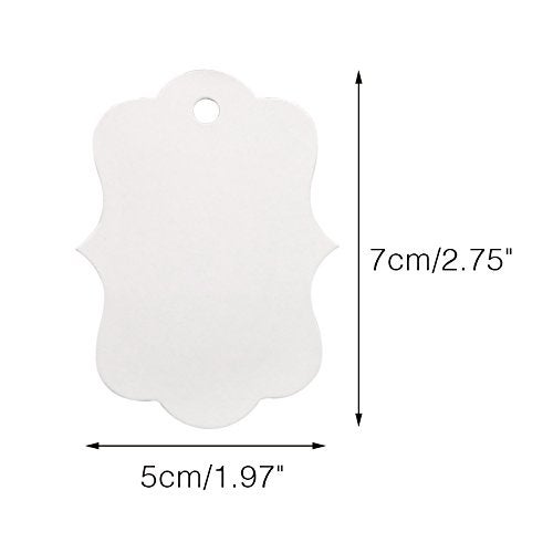 G2PLUS Blank Gift Tags with String, 100PCS White Paper Hang Tags, 2.8x2 in Hanging Price Tag, Wedding Favors Tag for Gift Wrapping, DIY Arts & Crafts, Christmas, Merchandise - Image 2