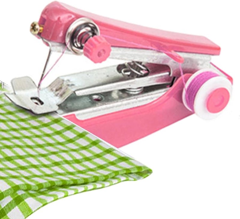 Mini Handheld Sewing Machine Portable Manual Tool for Silk Curtains Clothing Beginners - Image 1