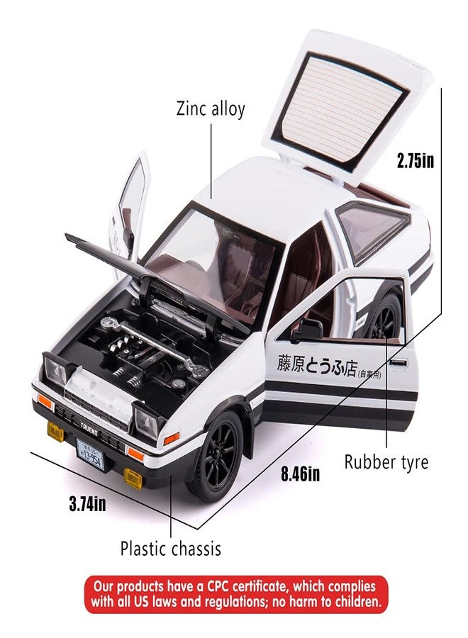 BDTCTK 1/24 AE86 Initial D Model Car Big Toy Car, Zinc Alloy Pull Back Toy Car with Sound and Light for Kids Boy Girl Gift (Black) - Image 2