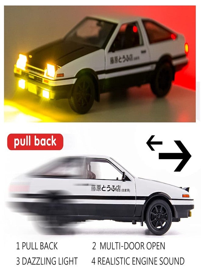 BDTCTK 1/24 AE86 Initial D Model Car Big Toy Car, Zinc Alloy Pull Back Toy Car with Sound and Light for Kids Boy Girl Gift (Black) - Image 4