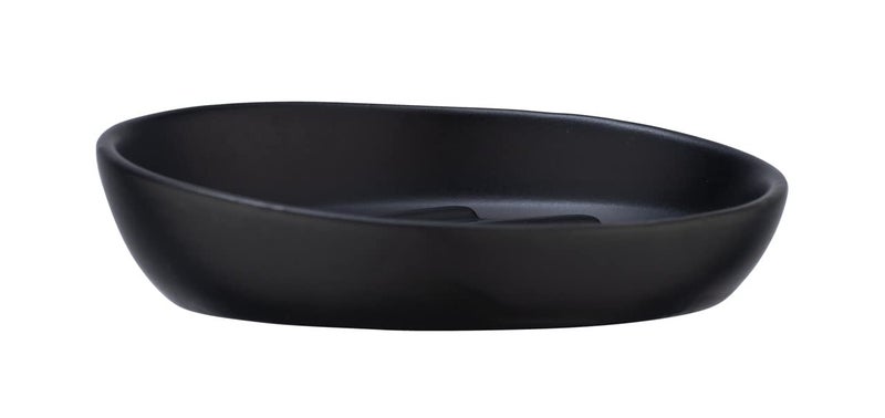 Wenko Soap Dish Ceramic Black 11 5 x 3 x 11 5 cm