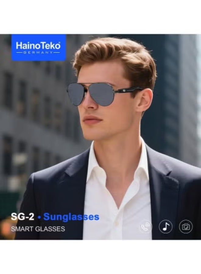 Haino Teko SG-2 Smart Sunglasses for Men – Bluetooth Audio Wireless Smart Glasses with Touch Control, UV Protection, Built-in Speakers, Hands-Free Calling, Stylish and Lightweight Eyewear for Outdoor Activities, Driving, and Daily Use - Image 3