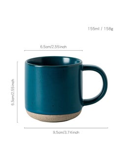 Generic Morandi Ceramic Espresso Cup with Saucer Dark blue 