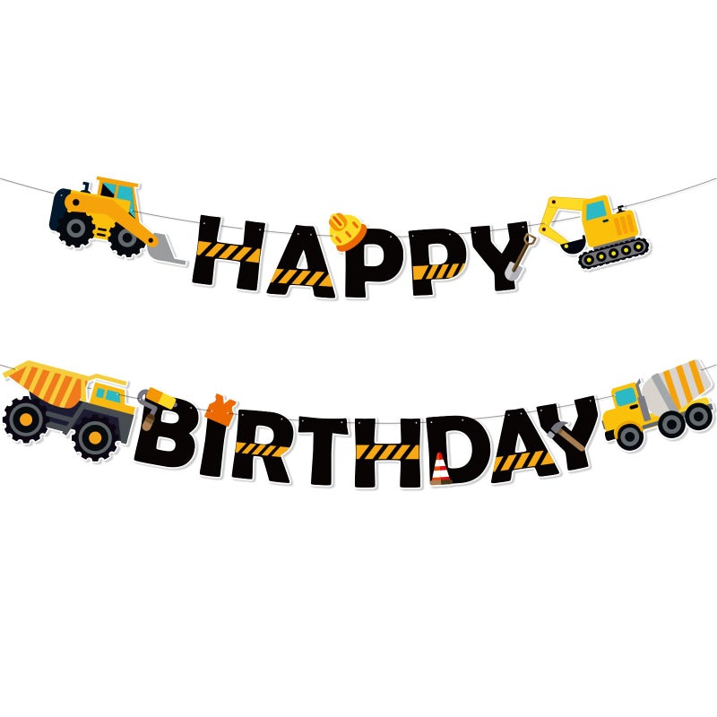 Faisichocalato DIY School Bus Happy Birthday Banner, Birthday Party Garland for Kids Yellow Bus Birthday Party Decorations, Back to School Banner Party Supplies - Image 1