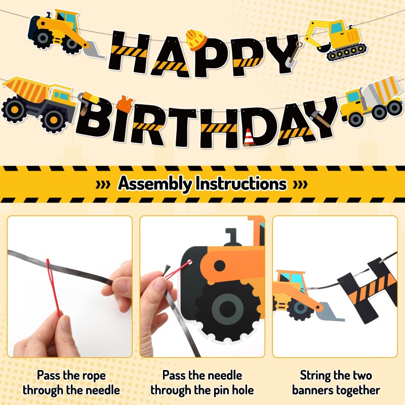 Faisichocalato DIY School Bus Happy Birthday Banner, Birthday Party Garland for Kids Yellow Bus Birthday Party Decorations, Back to School Banner Party Supplies - Image 3