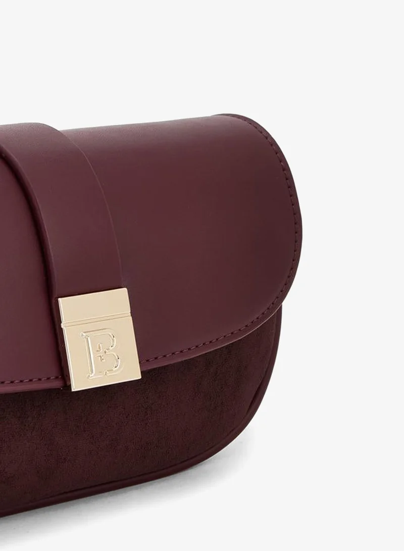 Flora Bella By Shoexpress BURGUNDY Textured Crossbody Bag With Chain Strap for Women | Best Price UAE