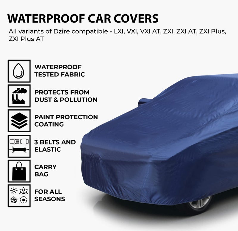 AutoGuys Car Cover Waterproof TF-I for Maruti Suzuki Swift Dzire [Year 2017 Onwards] Swift Dzire Car Cover Dust & UV Protection Swift Dzire Car Body Cover with Mirror Pocket Soft Cotton Lining - Image 2