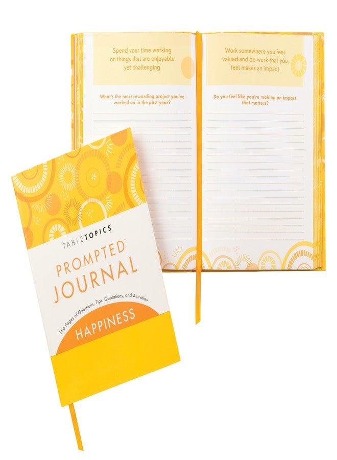 TableTopics Happiness Prompted Journal - Reflection Notebook with Questions, Quotes, Tips, & Guided Activities for Positive Thinking, Improved Mood, Wellness, Self-care Journal with Prompts for Women - Image 2