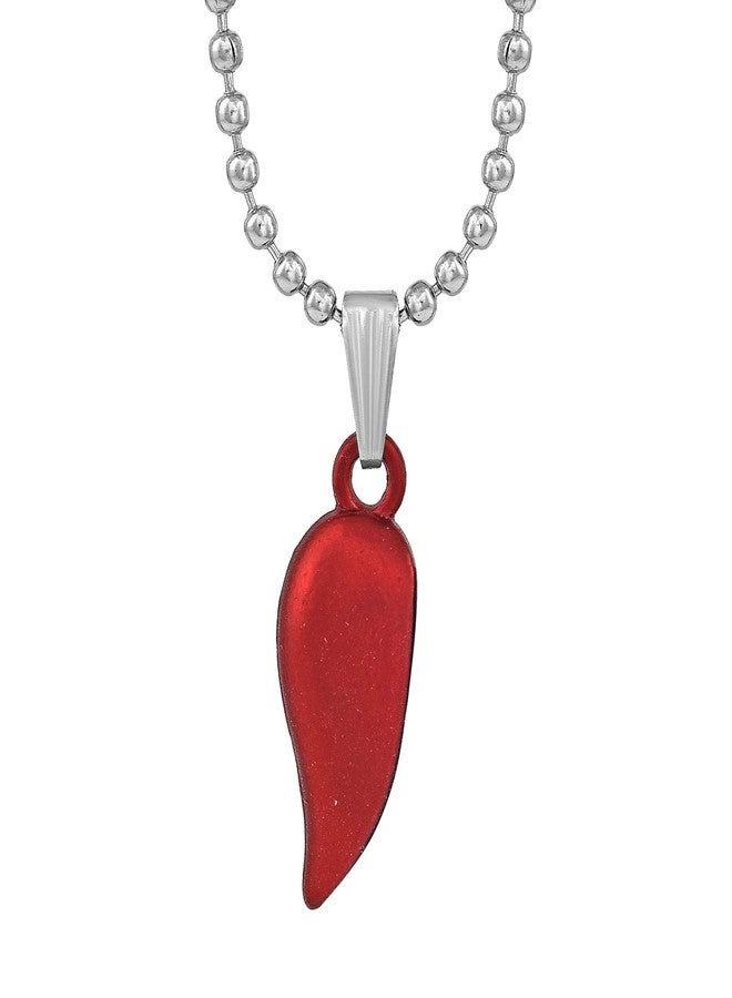 DULCI® Two 2 Tone Red and Blue Broken Heart Heart Shaped Valentines Day Gifts Split Heart Pendant Necklace Couple Jewelry for Unisex - Image 2