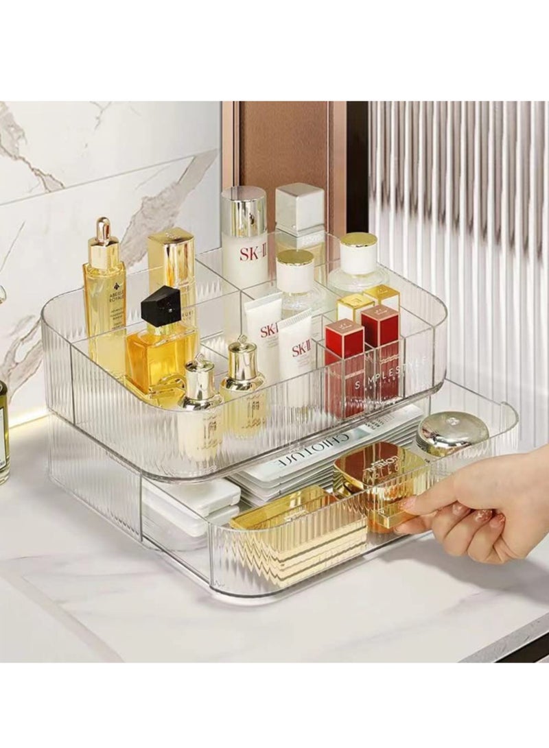 شاربدو منظم ماكياج مع أدراج قابلة للتكديس ، منظمات الغرور الحمام والتخزين ، مثالية للمكتب وكونترتوب تسريحة ، كبيرة لمستحضرات التجميل ، العناية بالبشرة ، أحمر الشفاه (1 درج) - Image 4