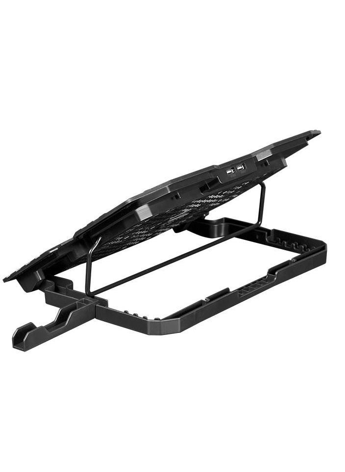 XTRIKE ME FN813 Laptop Cooling Pad Stand - 5x RED Led Fans – 2 USB Ports - Phone Holder - Support UP 9 - 15.6 Inch  - Image 4