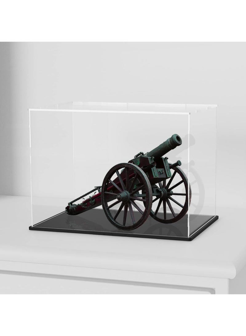 TPGP Acrylic Display Case, Large Display Acrylic Box, Clear Display Cases with Black Base and Lid for Collectibles and Figures, 14.5x11x11 Inch - Image 1