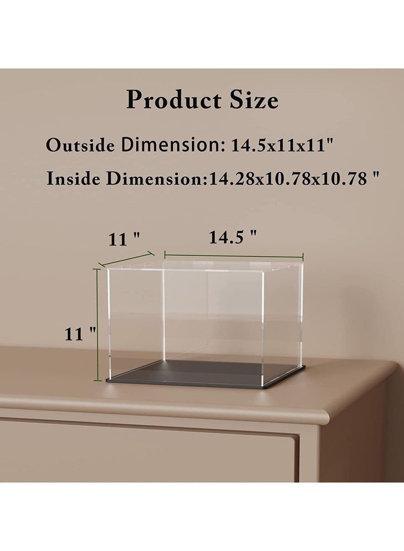 TPGP Acrylic Display Case, Large Display Acrylic Box, Clear Display Cases with Black Base and Lid for Collectibles and Figures, 14.5x11x11 Inch - Image 5