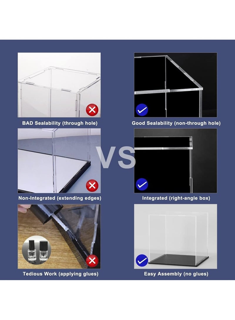 TPGP Acrylic Display Case, Large Display Acrylic Box, Clear Display Cases with Black Base and Lid for Collectibles and Figures, 14.5x11x11 Inch - Image 3