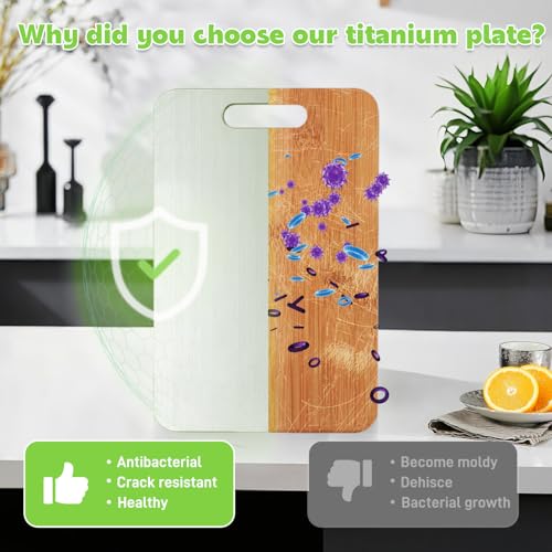 KIKIIKE Titanium Cutting Board Double-Sided 100% Pure Titanium Cutting Boards for Kitchen - Food-Grade titanware chopping boards Non-Stick Durable and easy to clean (17.3 x 12 in) - Image 3