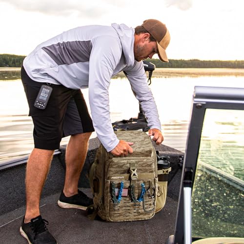 Piscifun Fishing Tackle Backpack with Rod Gear Holder Lightweight Outdoor WaterResistant Fishing Shoulder Storage Bag with Protective Rain Cover Khaki Camouflage - Image 3