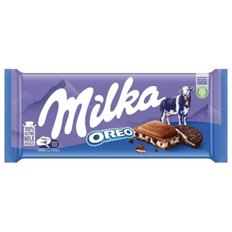 Milka Oreo Chocolate Bar with Alpine Milk Chocolate- 90gms