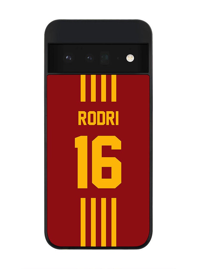 Stylizedd Rugged Black edge case for Google Pixel 6 Pro 5G Slim fit Soft Case Flexible Rubber Edges Anti Drop TPU Gel Thin Cover - Football Team - Spain  Player Name - Rodri - Image 1