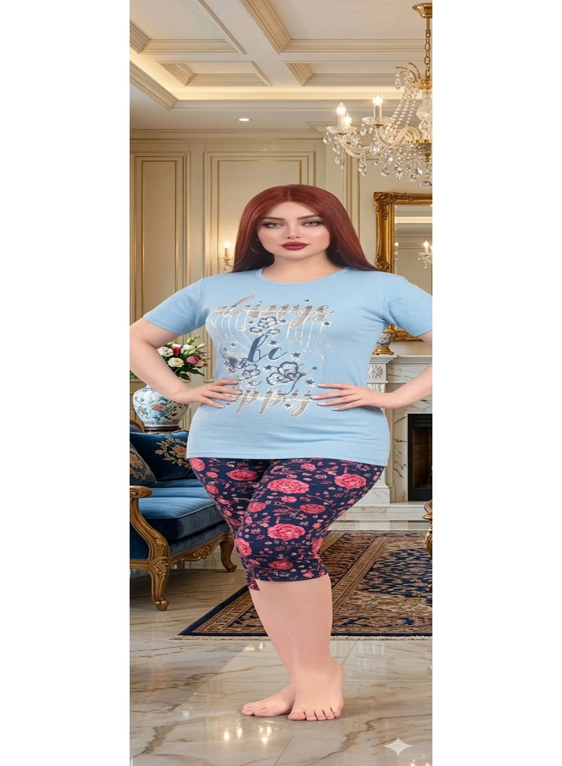 Comfortable and elegant two-piece women's pajama set, fits up to 90 kg - Image 2