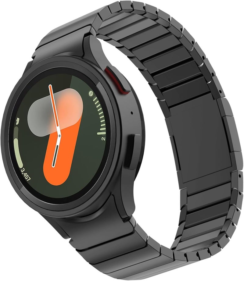 FULLIFE Compatible with Samsung Galaxy Watch 6 Classic Band 47mm Galaxy Watch 5 Pro/Galaxy Watch 6 5 4/Galaxy Watch 4 Classic Stainless Steel Metal with Magnetic Clasp No Gap Band for Men - Image 1