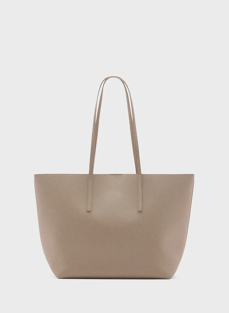 MANGO Double Handle Shopper Bag