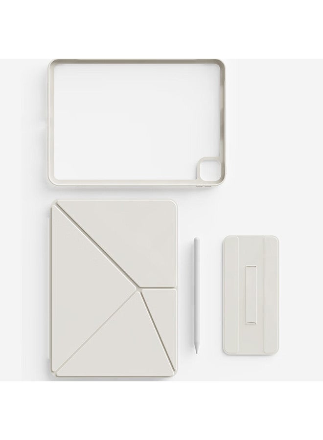 Zoyu Apple Ipad Mini 7/6 8.3-inch Full Coverage Shockproof K-fold Magnetic Double Clip Cream White Tablet Case - Image 1
