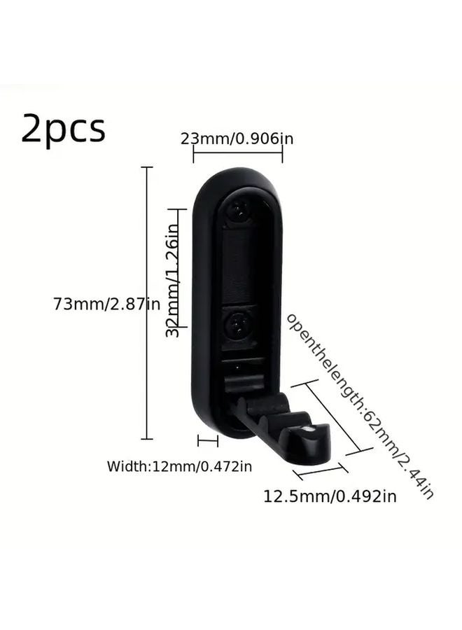 2Pcs Modern Wall Hooks Foldable Rust Proof Coat Rack Round Matte Black Space Saving - Image 1