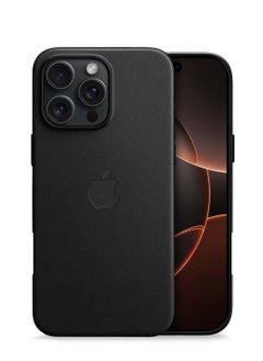 Wtech Apple iPhone 16 Pro 2024 Luxury Leather Magnetic Wireless Charging Case Original MagSafe Shockproof Case Cover - Black  - Image 1
