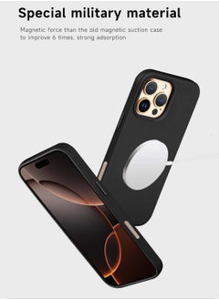 Wtech Apple iPhone 16 Pro 2024 Luxury Leather Magnetic Wireless Charging Case Original MagSafe Shockproof Case Cover - Black  - Image 3