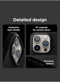 Wtech Apple iPhone 16 Pro 2024 Luxury Leather Magnetic Wireless Charging Case Original MagSafe Shockproof Case Cover - Black  - Image 2