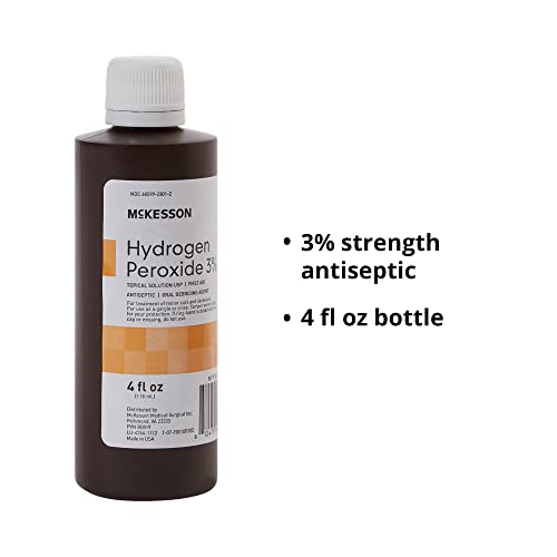 McKesson Hydrogen Peroxide 3%, 4 oz [Pack of 1] Topical Solution USP, First Aid Antiseptic, Oral Debriding Agent - Image 4
