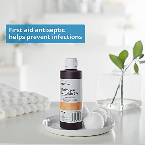 McKesson Hydrogen Peroxide 3%, 4 oz [Pack of 1] Topical Solution USP, First Aid Antiseptic, Oral Debriding Agent - Image 2