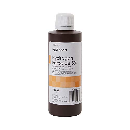 McKesson Hydrogen Peroxide 3%, 4 oz [Pack of 1] Topical Solution USP, First Aid Antiseptic, Oral Debriding Agent - Image 1