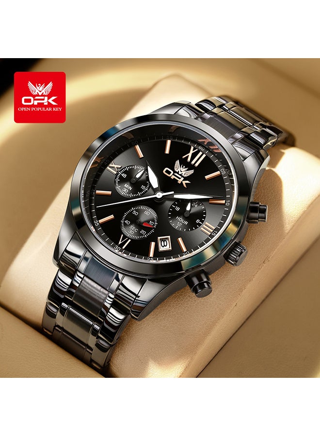 OPK Men'S Watch Waterproof Six-Pin Calendar Multi-Function Quartz Watch 6052 - Image 1