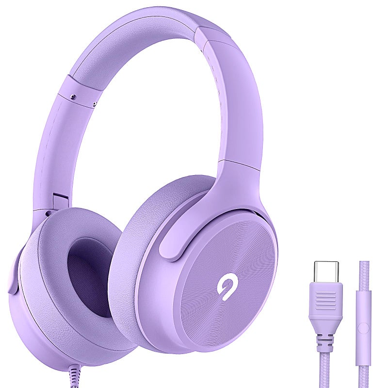 ADOOPE USB C Wired OverEar Headphones with Mi HiFi Stereo Sound NoiseIsolating Ear Cups Comfortable Fit for iPhone1516 Samsung Galaxy S24S23 TypeC Phones Tablets Purple - Image 2