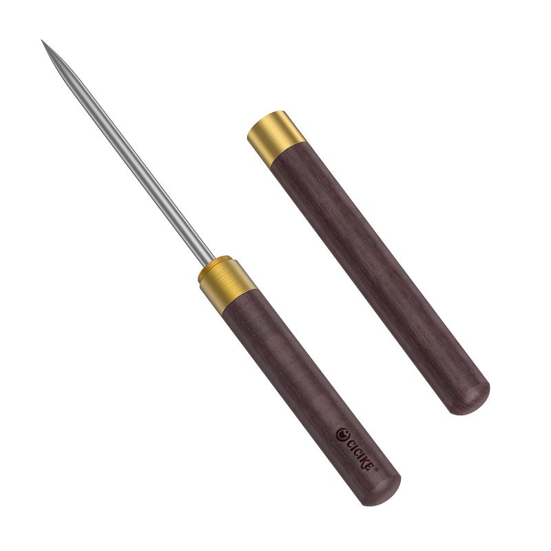 cicike Stainless Steel Ice Pick with Safety Cover, Pick Tool for Breaking Ice, Non-slip Wooden Handle for Easy to Grip, 9 Inches Length (Pack of 1) - Image 1