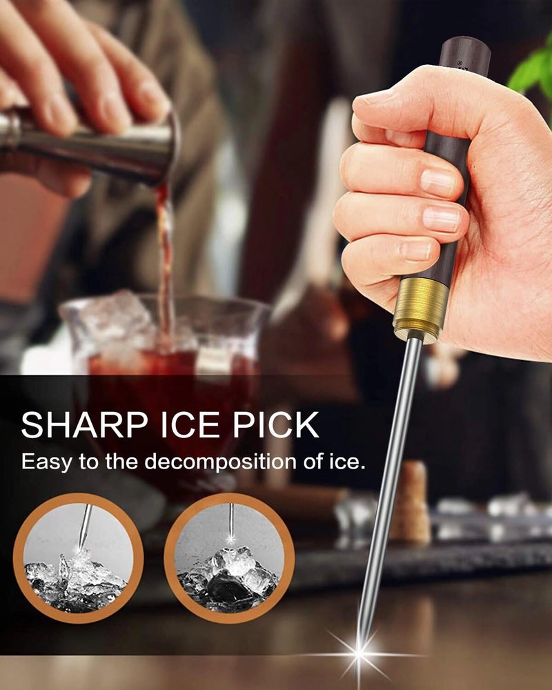 cicike Stainless Steel Ice Pick with Safety Cover, Pick Tool for Breaking Ice, Non-slip Wooden Handle for Easy to Grip, 9 Inches Length (Pack of 1) - Image 5