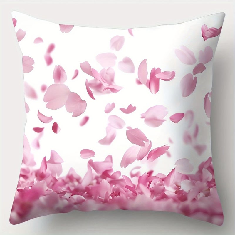 4pcs Peach Blossom Sofa Throw Pillow Case 17.7x17.7 Single Sided Print Home Decor - Image 5