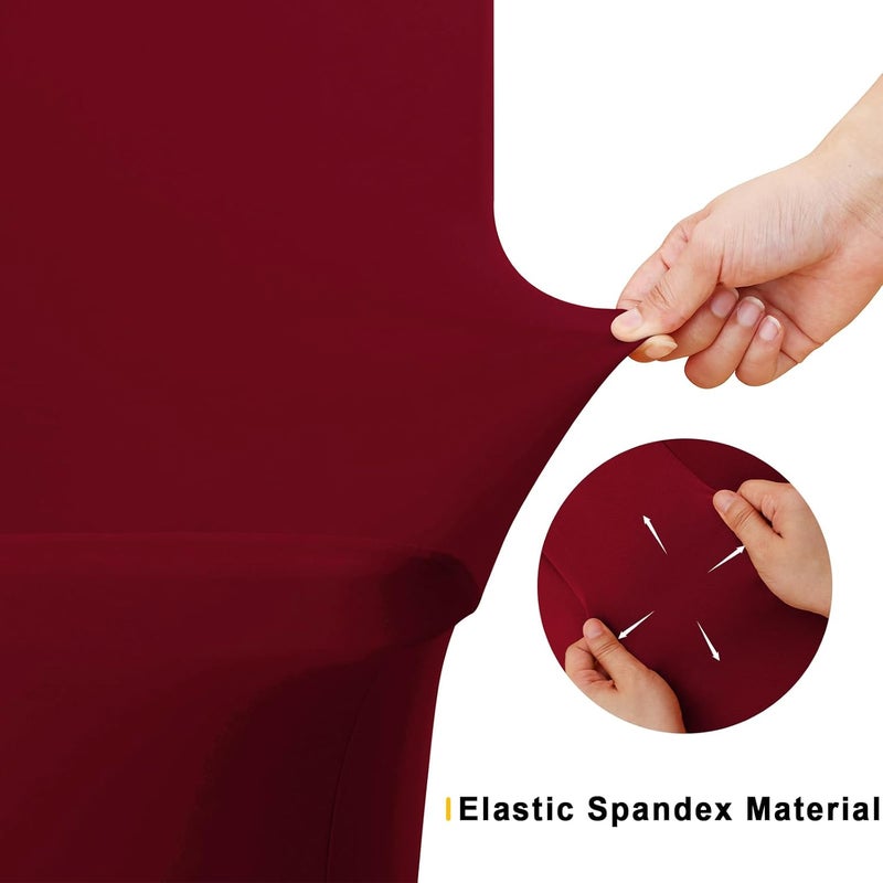 smiry 2 Pack Spandex Table Cloth 6FT, Elastic Fitted Stretch Tablecloths, Washable and Wrinkle Free Rectangular Patio Table Cover for Outdoor, Wedding, Banquet & Parties (Wine Red, 72Lx30Wx30H Inch) - Image 4