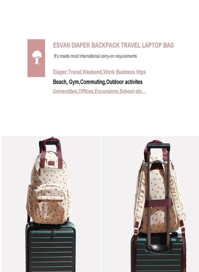 ESVAN Diaper Bag Backpack, Large Capacity Multifunction Baby Essentials Fashion Travel Pack Linen Canvas office Laptop Bag (Corduroy Hawthorn) - Image 5