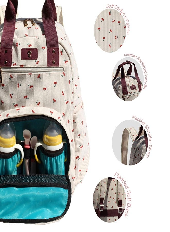 ESVAN Diaper Bag Backpack, Large Capacity Multifunction Baby Essentials Fashion Travel Pack Linen Canvas office Laptop Bag (Corduroy Hawthorn) - Image 2