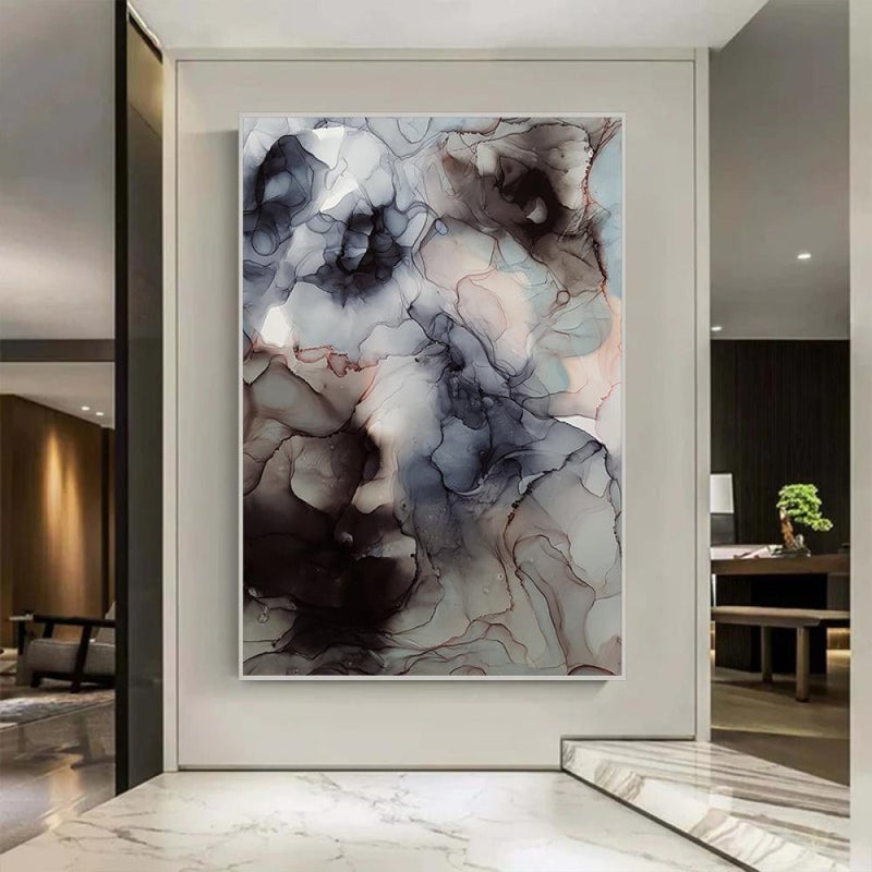 Marktna One canvas print in an abstract art design with a hollow frame, measuring (60×90) - Image 3