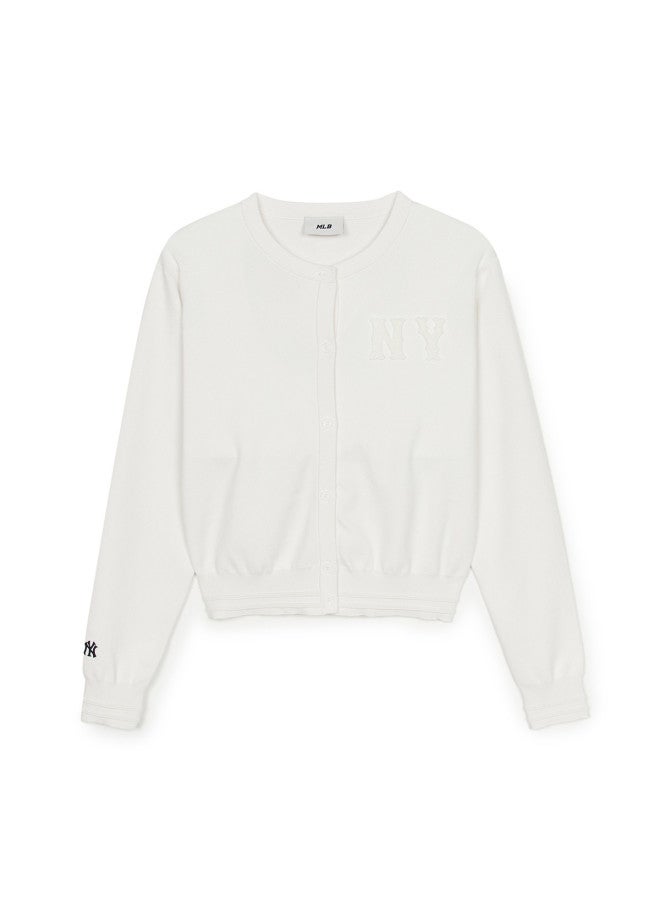 MLB كارديجان محبوك بسيط بلون موحد للنساء مريح متعدد الاستخدامات جاكيت كاجوال 25 ربيع خريف Kcb02 - Image 4