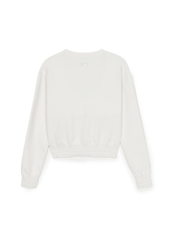 MLB كارديجان محبوك بسيط بلون موحد للنساء مريح متعدد الاستخدامات جاكيت كاجوال 25 ربيع خريف Kcb02 - Image 5